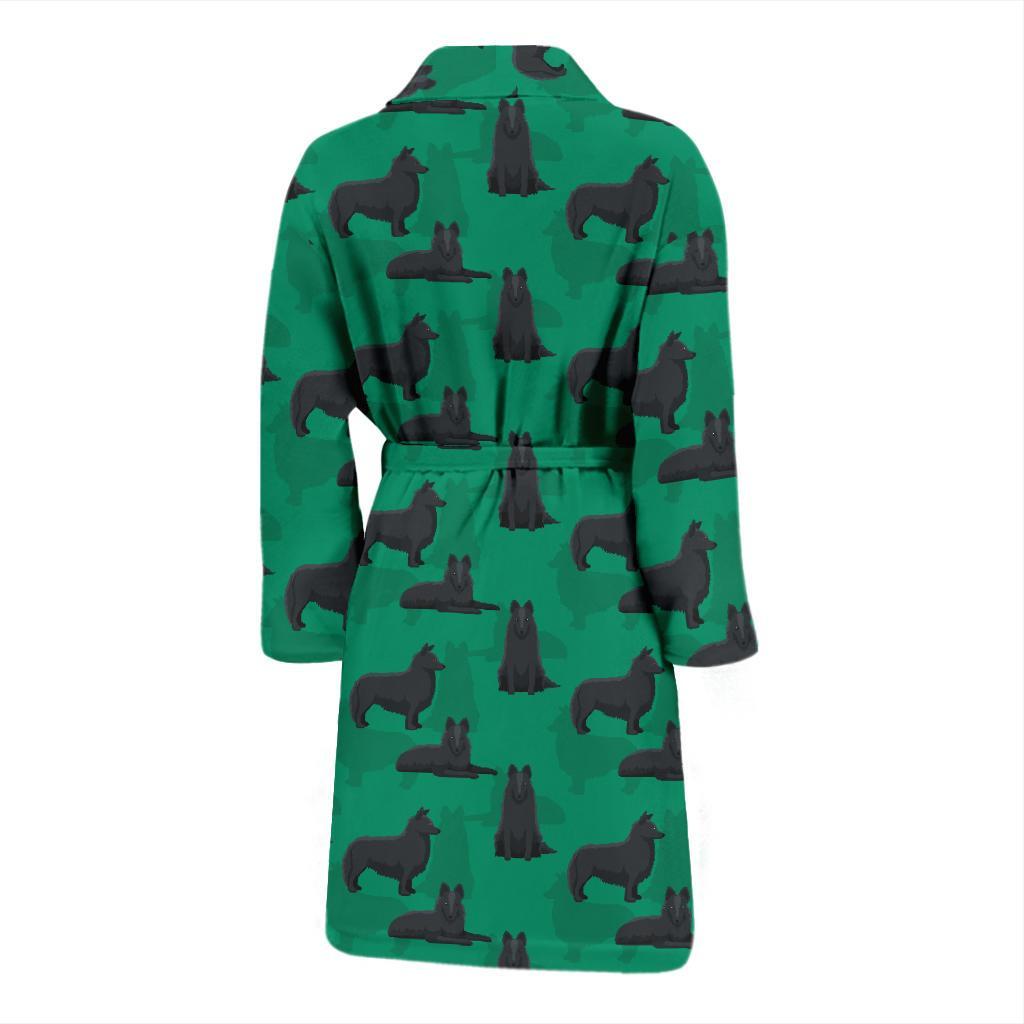 Belgian Sheepdog Pattern Print Design 01 Men Bathrobe-JORJUNE.COM