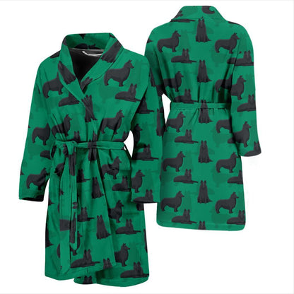 Belgian Sheepdog Pattern Print Design 01 Men Bathrobe-JORJUNE.COM