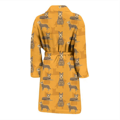 Berger Picard Pattern Print Design 01 Men Bathrobe-JORJUNE.COM