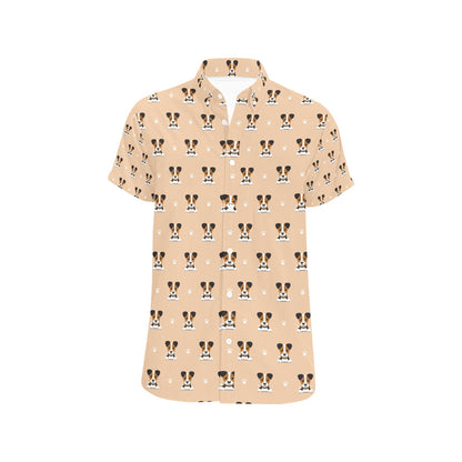Russell Terriers Print Design LKS3011 Men Short Sleeve Button Up Shirt