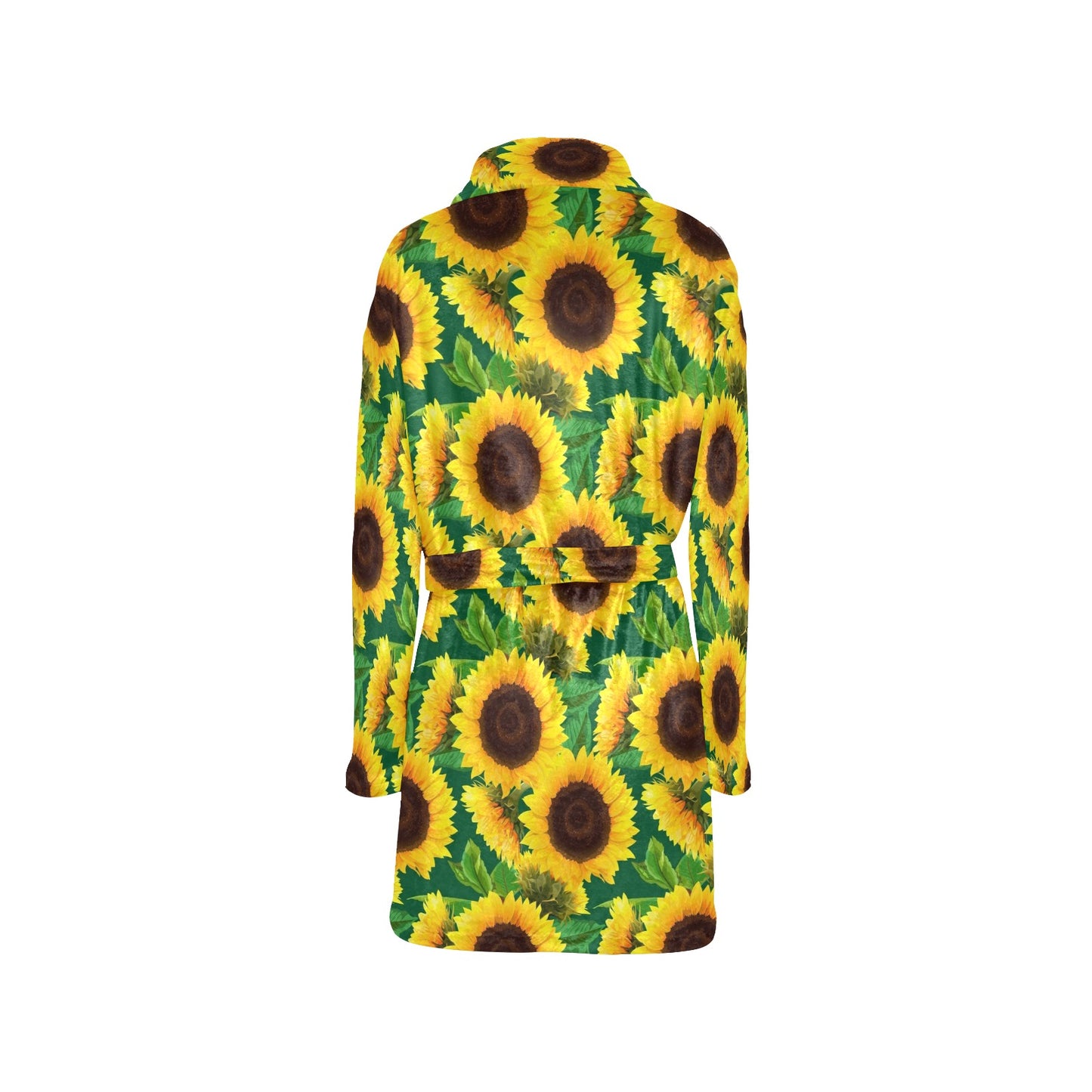 Sunflower Pattern Print Design SF02 Women's Fleece Robe