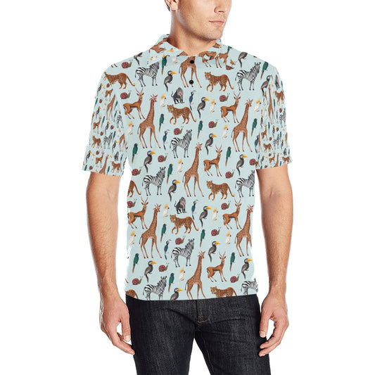 Safari Animal Print Design LKS306 Men Polo Shirt