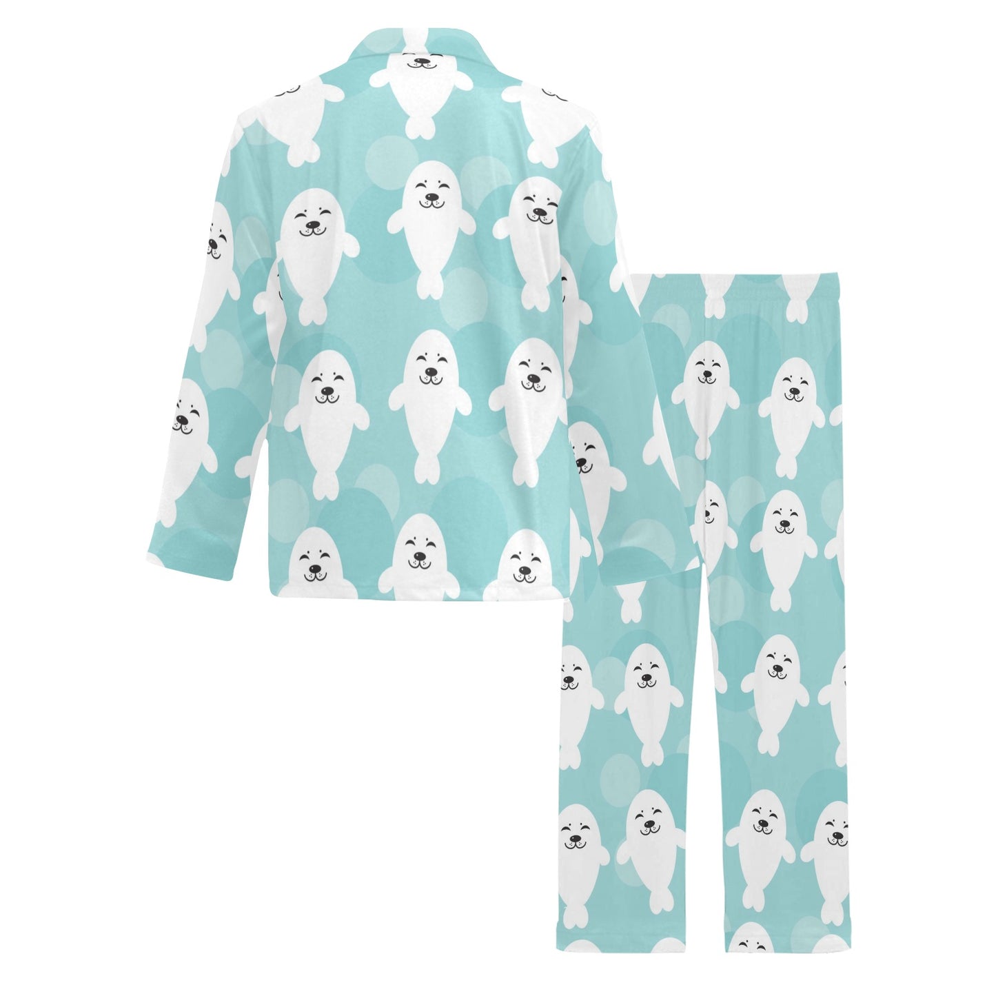 Sea Lion Baby Pattern Print Design 01 Men's Long Pajama Set