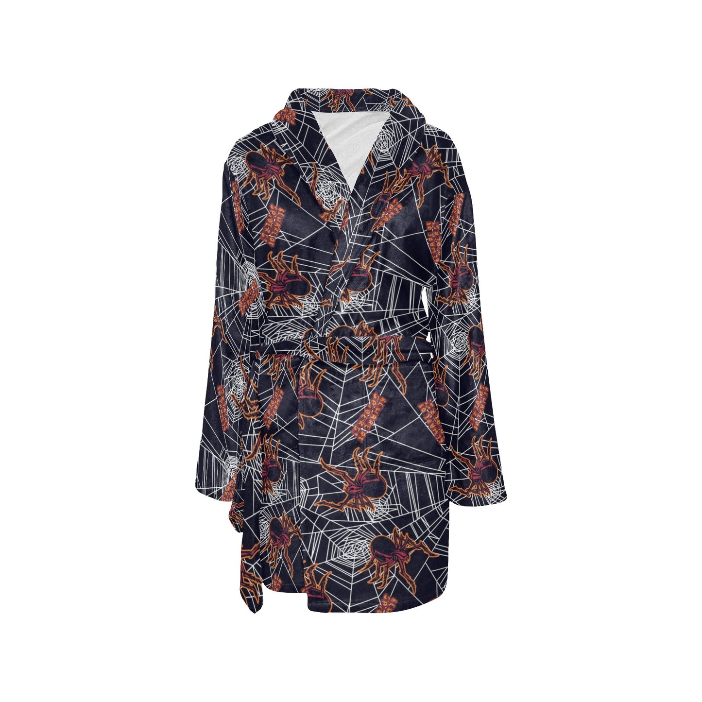 Tarantula Spiderwebs Pattern Print Design 01 Women's Fleece Robe