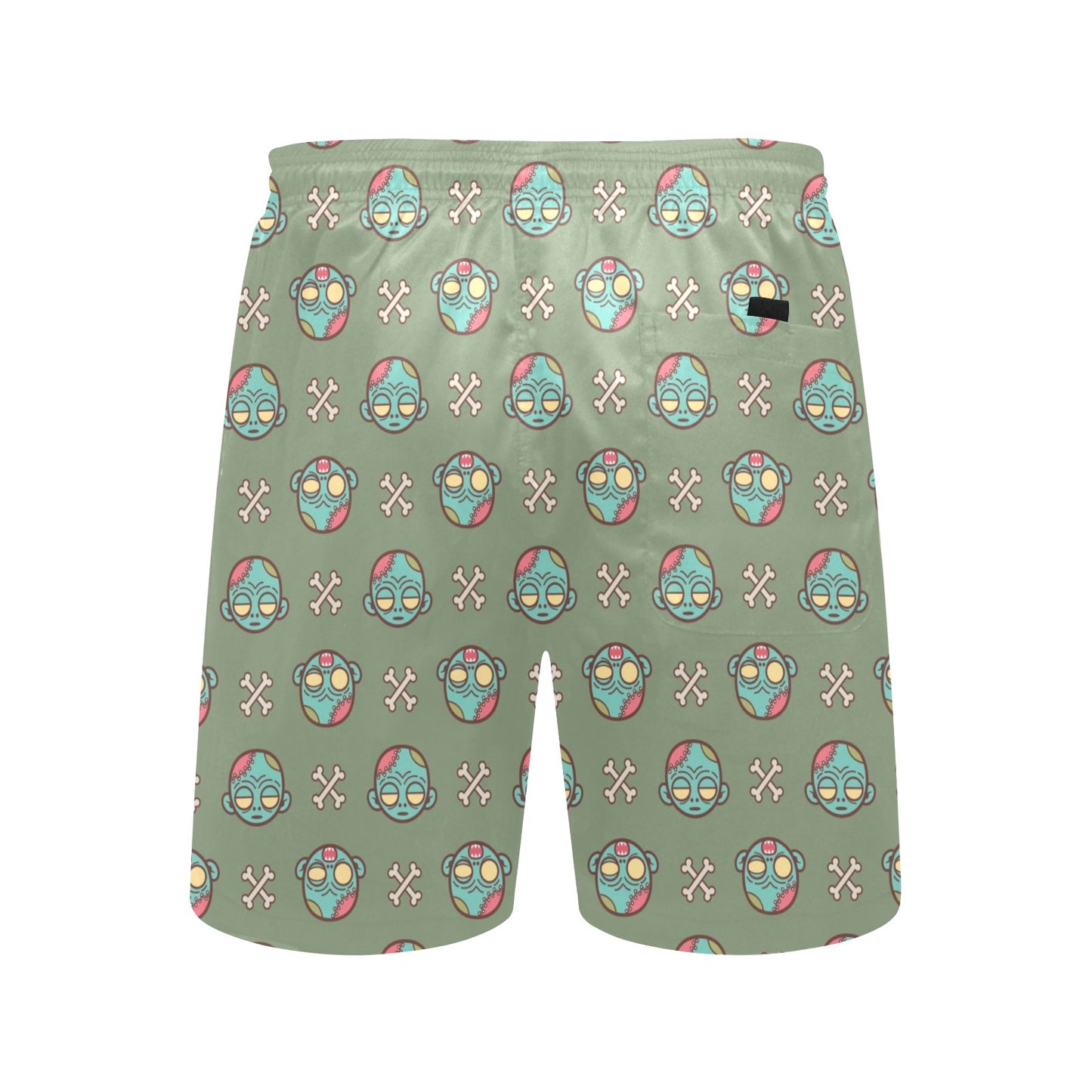 Zombie Print Design LKS301 Men's Swim Trunks Beach Shorts