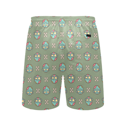 Zombie Print Design LKS301 Men's Swim Trunks Beach Shorts