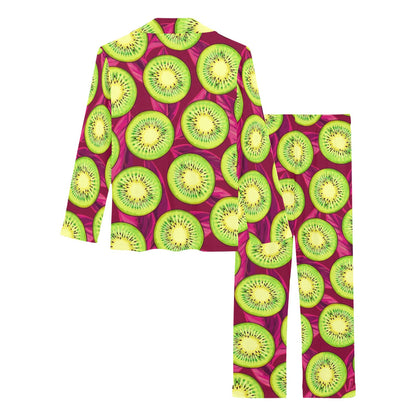 Kiwi Pattern Print Design KW05 Women's Long Pajama Set