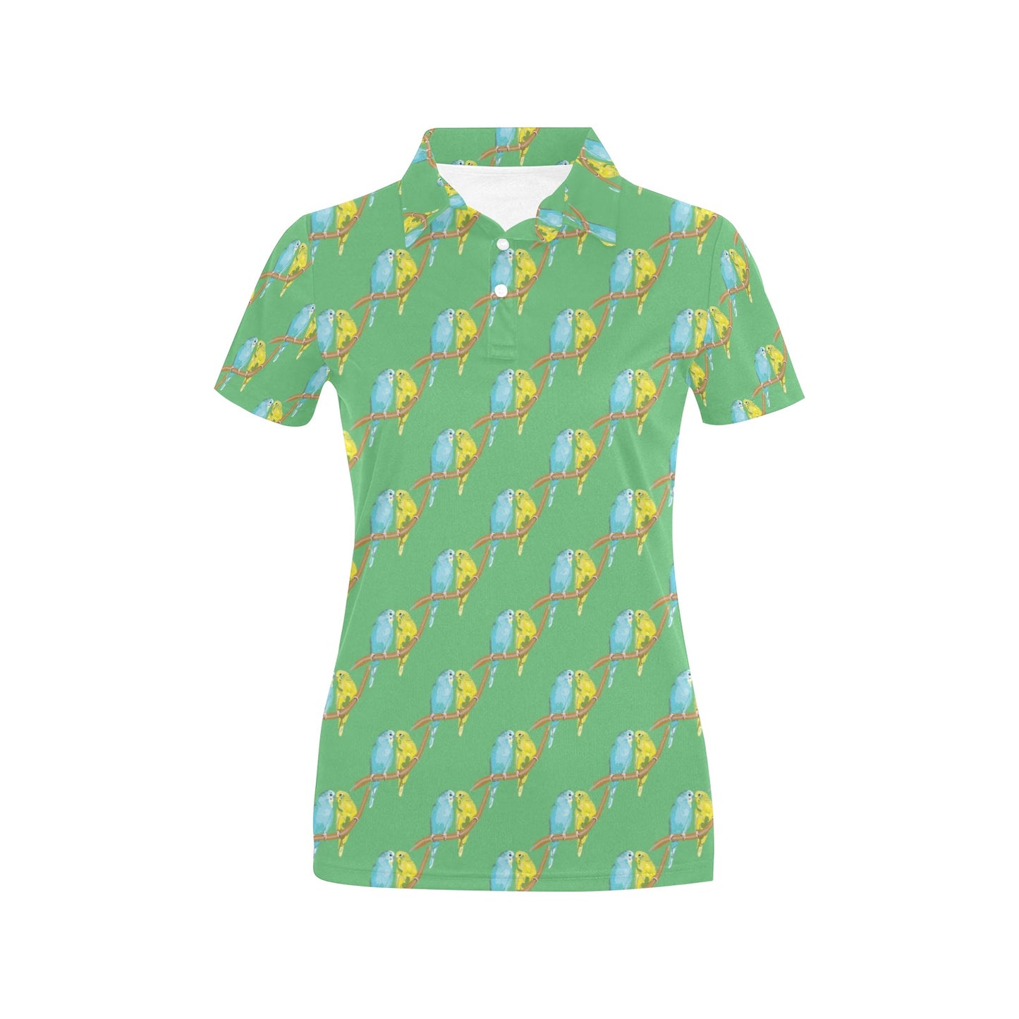 Budgerigar Pattern Print Design 01 Women's Polo Shirt