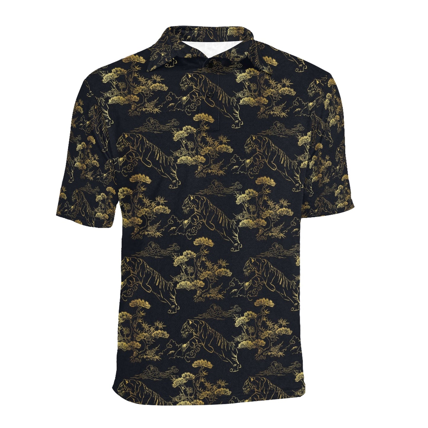 Tiger Japan Style Print Design LKS305 Men Polo Shirt