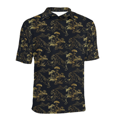 Tiger Japan Style Print Design LKS305 Men Polo Shirt
