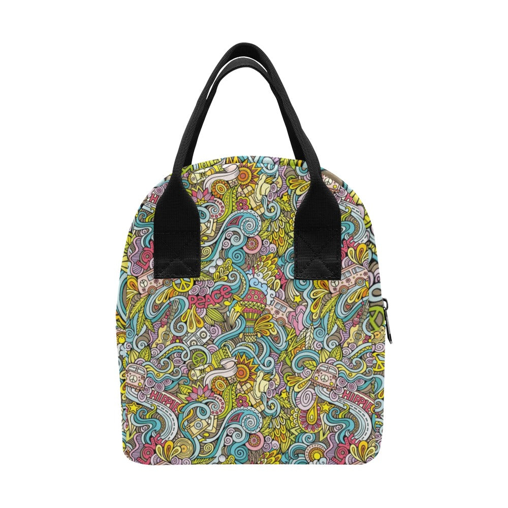 Hippie Print Design LKS301 Insulated Lunch Bag