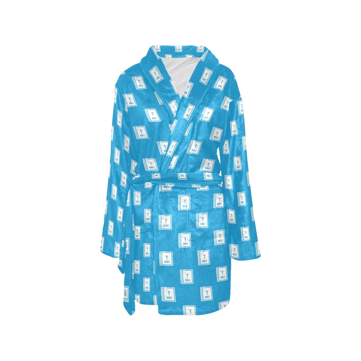 Bible Pattern Print Design 02 Women's Fleece Robe