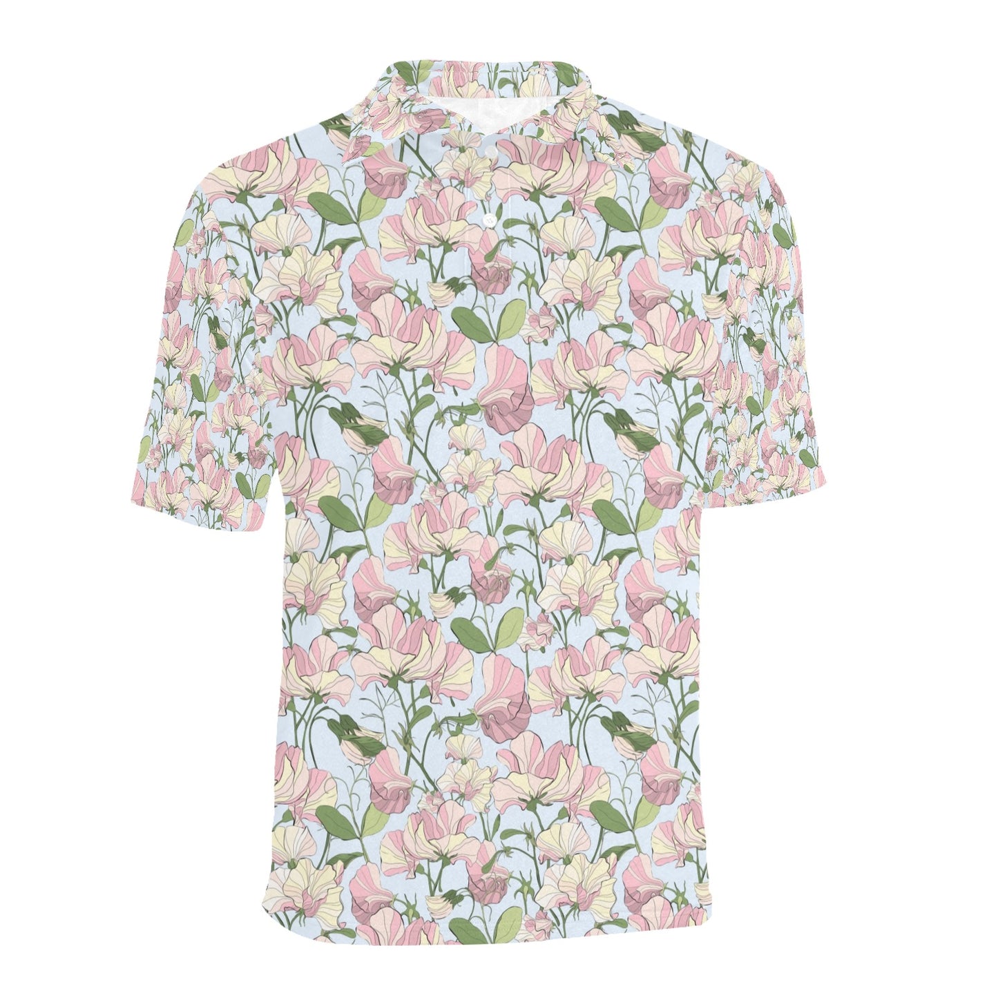 Sweet Pea Print Design LKS304 Men Polo Shirt