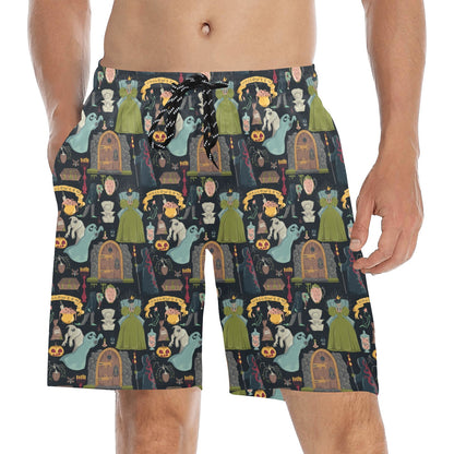 Creepy Halloween Print Design LKS304 Men's Swim Trunks Beach Shorts