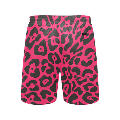 Cheetah Pink Print Pattern Men's Swim Trunks Beach Shorts