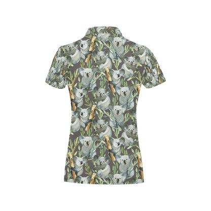 Koala Pattern Design Print Women's Polo Shirt