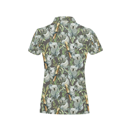 Koala Pattern Design Print Women's Polo Shirt