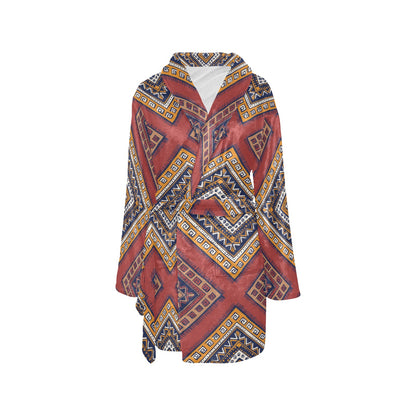 Native Pattern Print Design A06 Women's Fleece Robe
