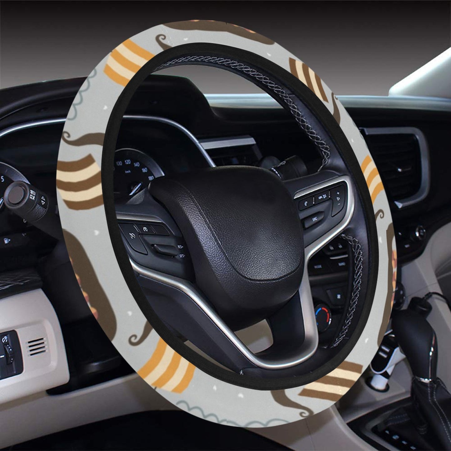Vikings Print Design LKS308 Steering Wheel Cover with Elastic Edge