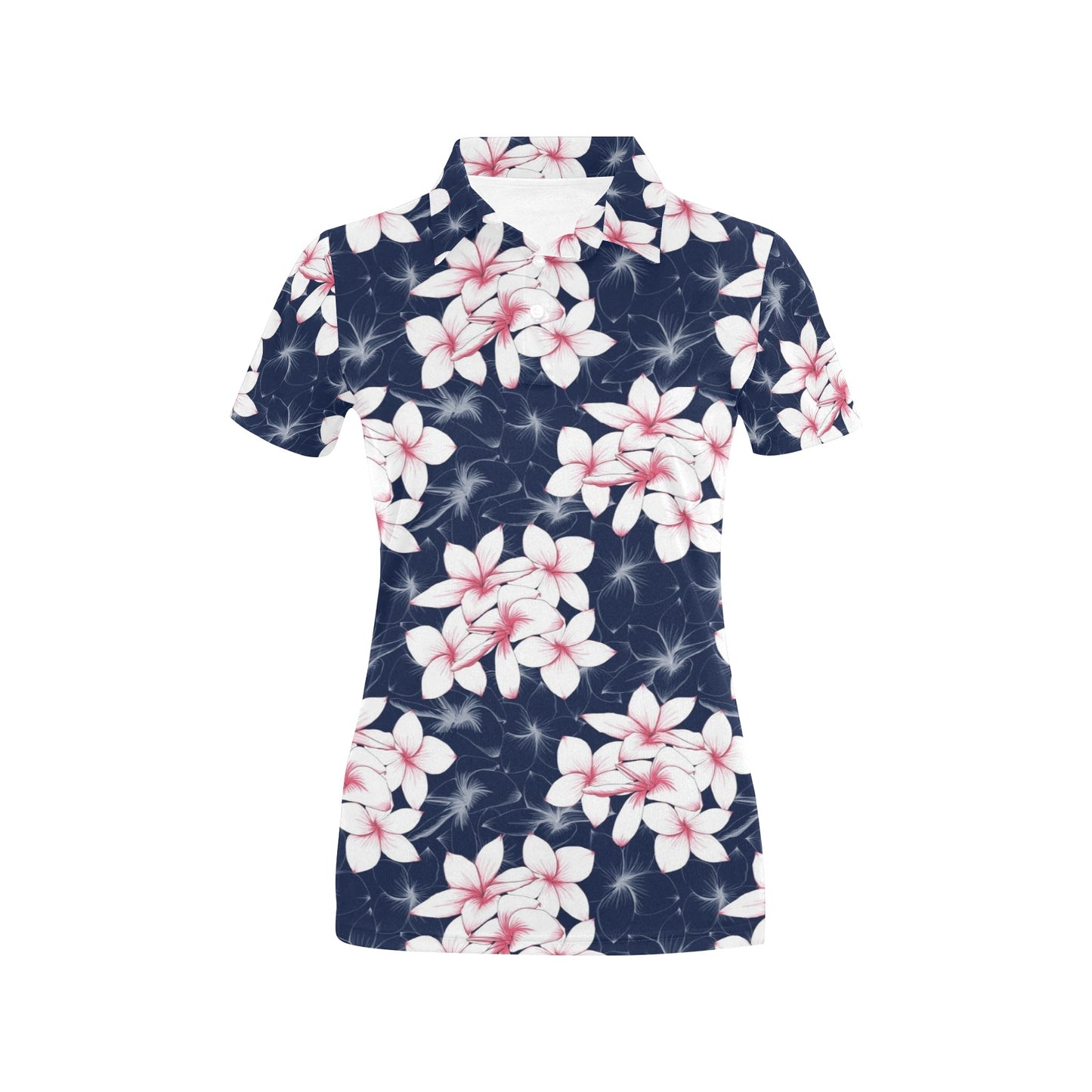 Plumeria Pattern Print Design PM017 Women's Polo Shirt
