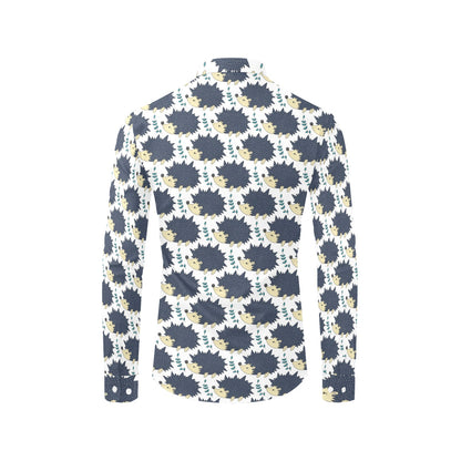 Hedgehog Print Design LKS401 Men's Long Sleeve Dress Shirt