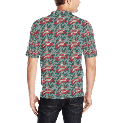 Tattoo Heart Print Design LKS301 Men Polo Shirt