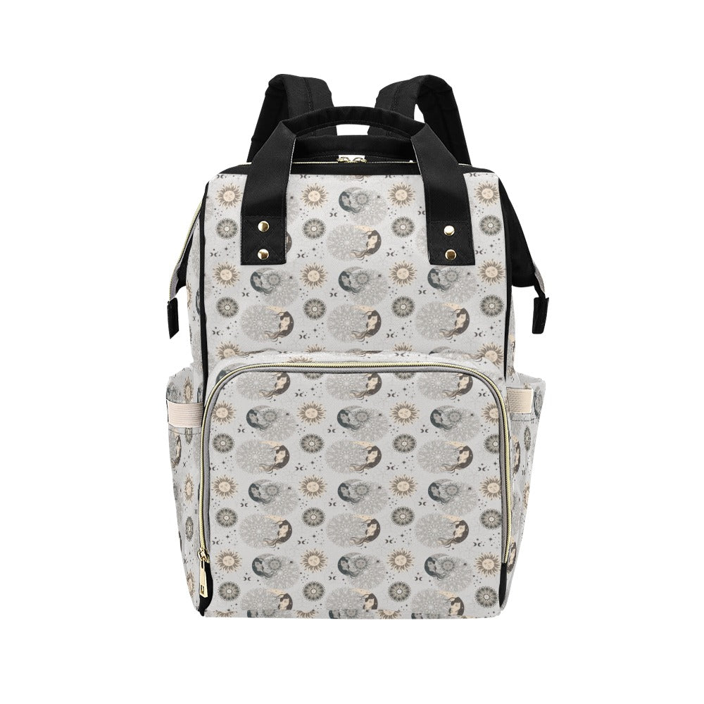 Sun Moon Print Design LKS302 Diaper Bag Backpack