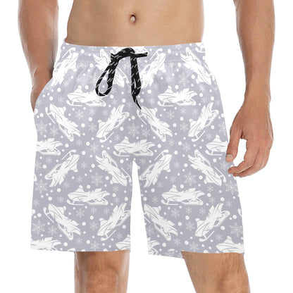 Snowmobile Print Design LKS302 Men's Swim Trunks Beach Shorts