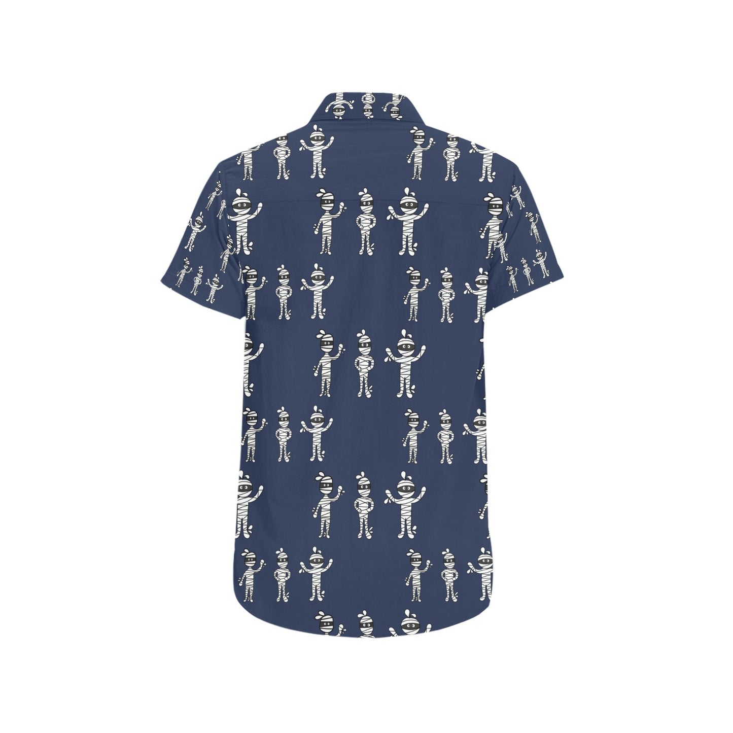 Mummy Print Design LKS306 Men Short Sleeve Button Up Shirt