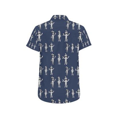 Mummy Print Design LKS306 Men Short Sleeve Button Up Shirt