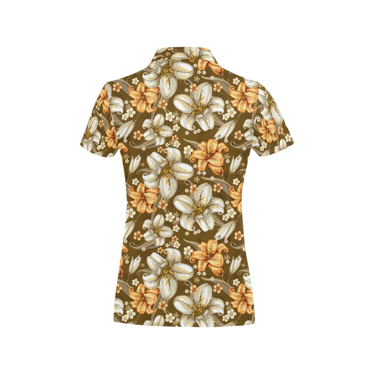 Lily Pattern Print Design 01 Women's Polo Shirt