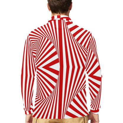 Vortex Print Design LKS304 Long Sleeve Polo Shirt For Men's