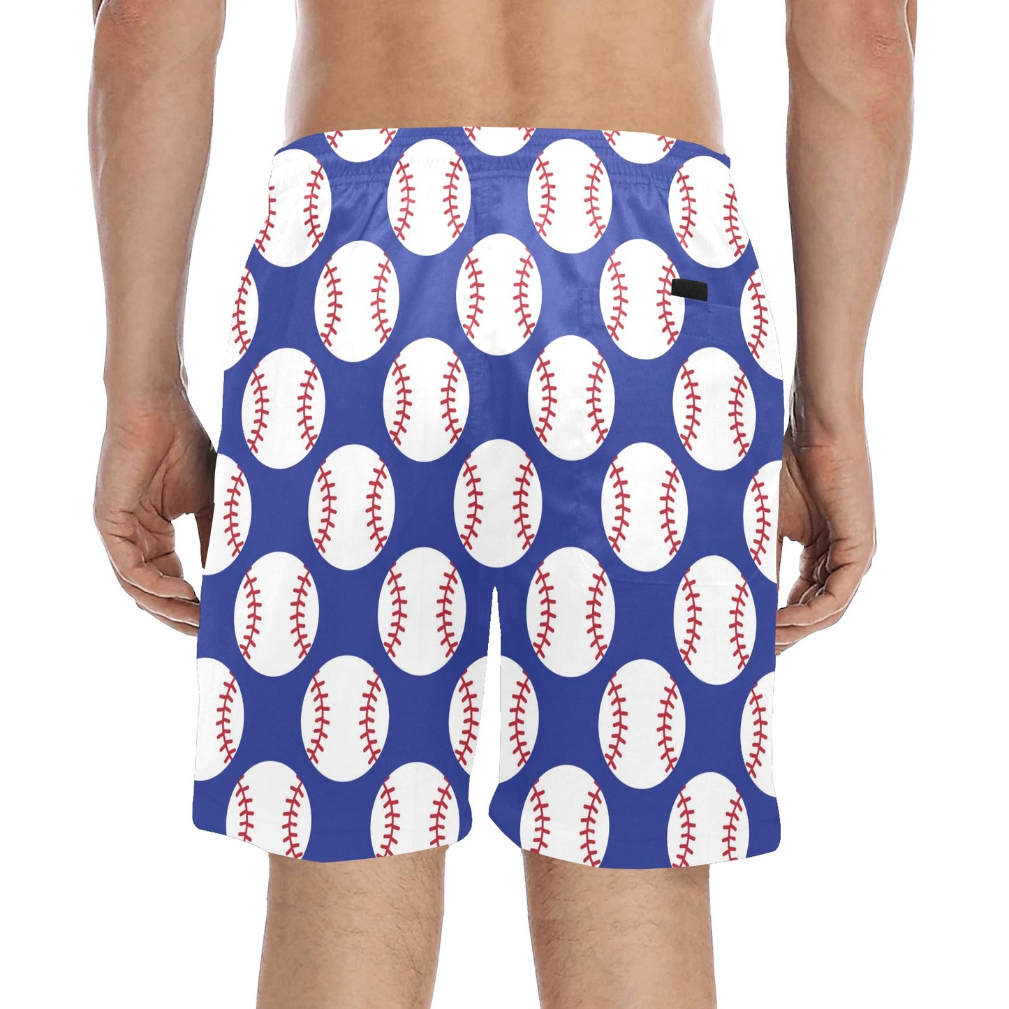 Baseball Blue Background Men's Swim Trunks Beach Shorts