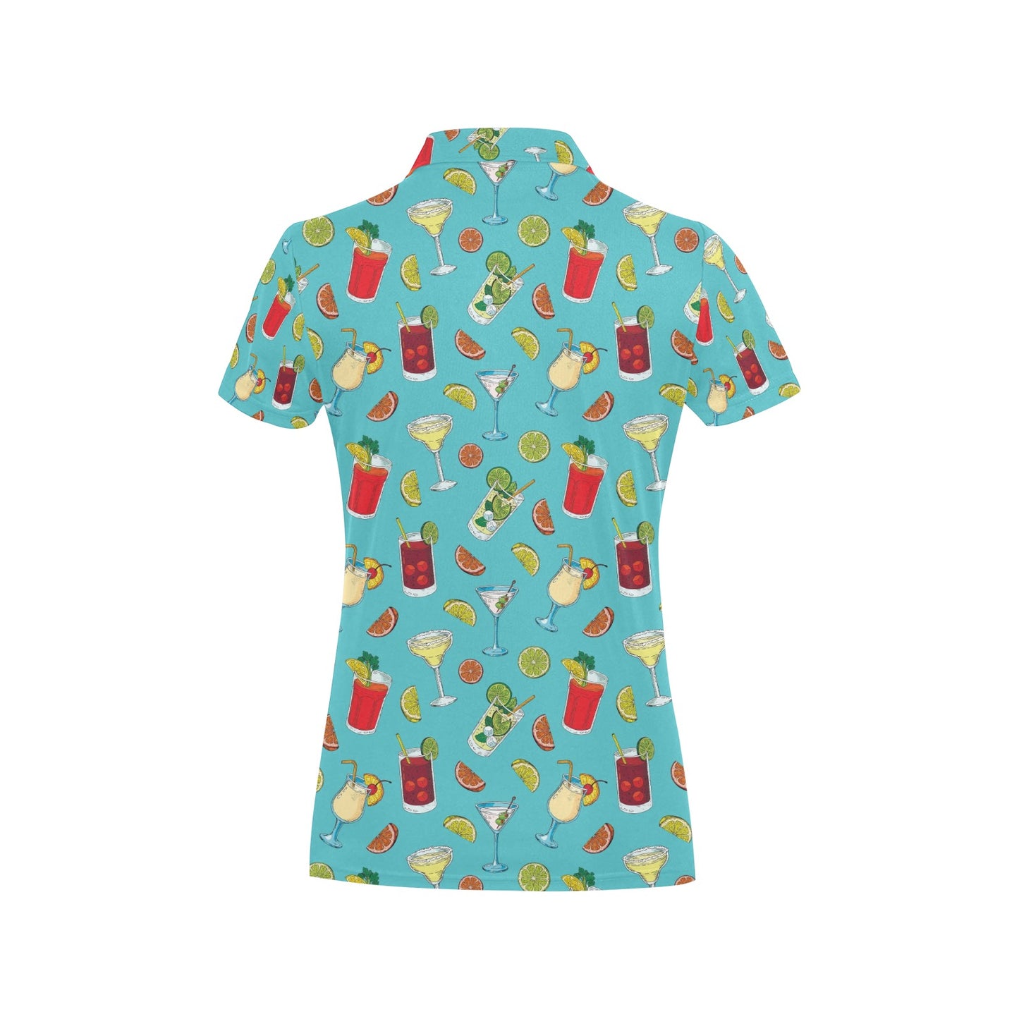 Cocktail Pattern Print Design 05 Women's Polo Shirt