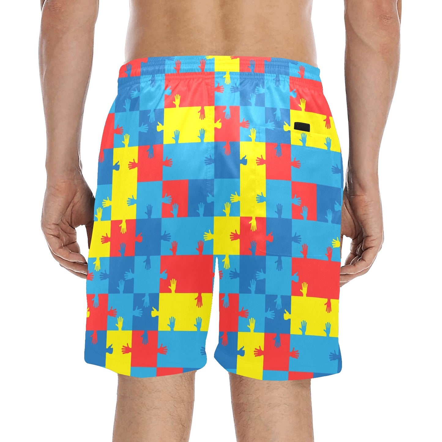 Autism Awareness Design Themed Print Men's Swim Trunks Beach Shorts