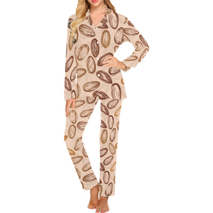 Almond Pattern Print Design 02 Women's Long Pajama Set