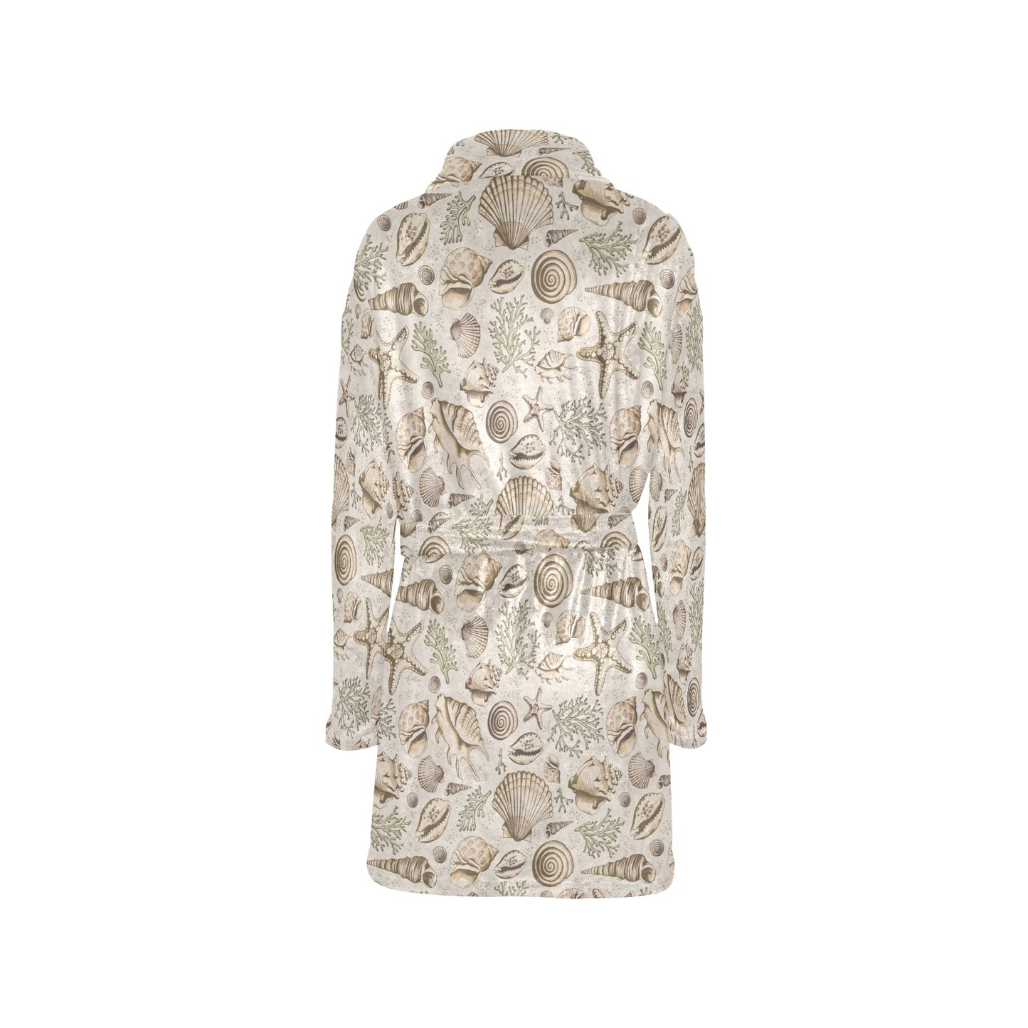Seashell Print Design LKS304 Women's Fleece Robe