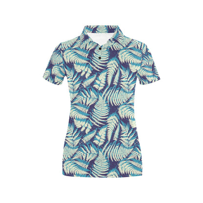 Fern Leave Summer Print Pattern Women's Polo Shirt