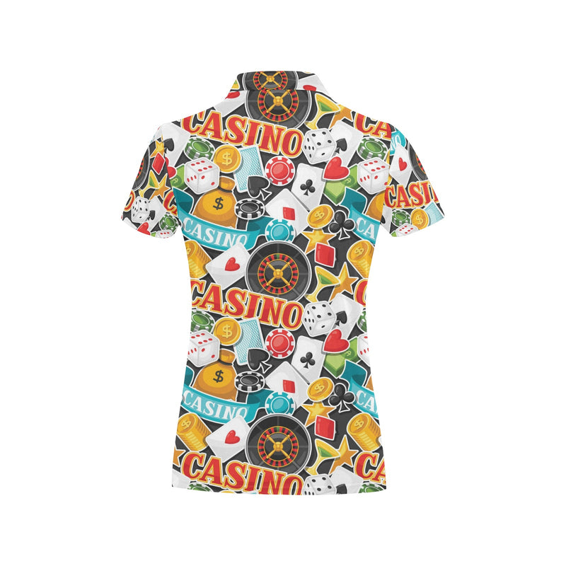 Casino Pattern Print Design 03 Women's Polo Shirt