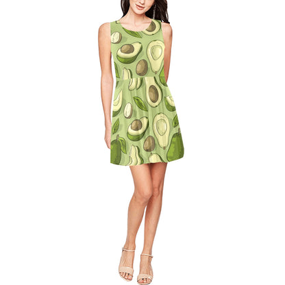 Avocado Pattern Print Design AC03 Sleeveless Dress