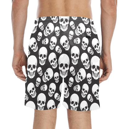Skull Print Design LKS301 Men's Swim Trunks Beach Shorts