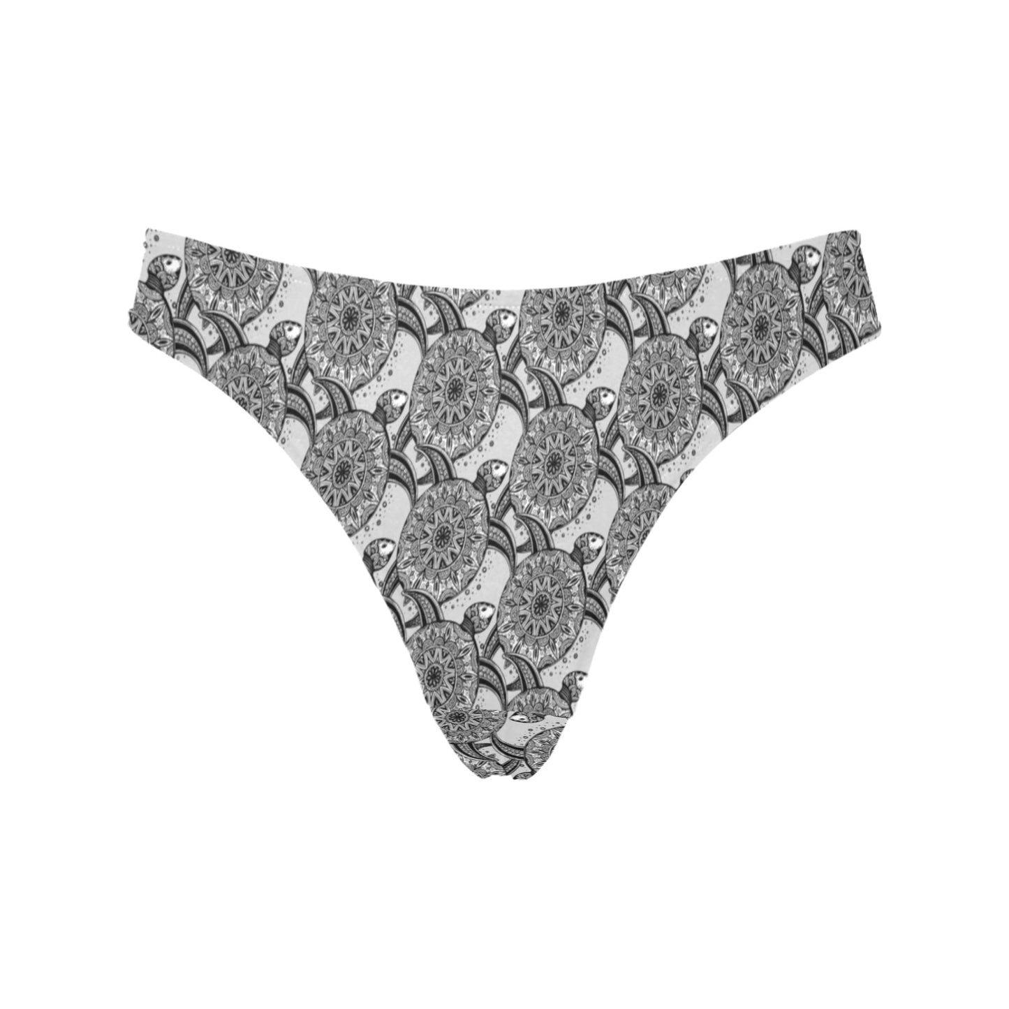 Tribal Turtle Polynesian Themed Print Women's Thongs