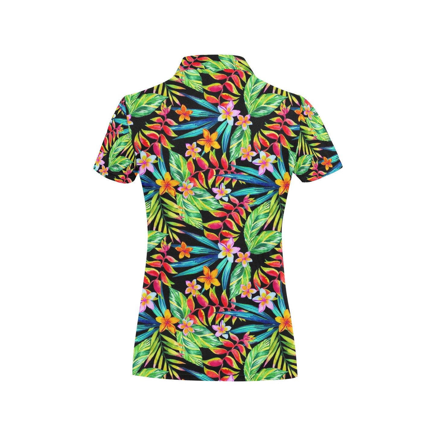 Heliconia Pattern Print Design HL09 Women's Polo Shirt