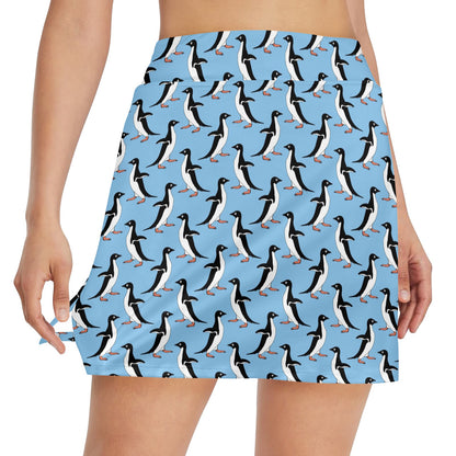 Penguin Dance Pattern 17" Golf & Pickleball Skort with Pockets