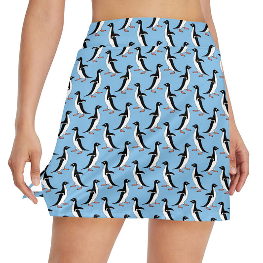 Penguin Dance Pattern 17" Golf & Pickleball Skort with Pockets
