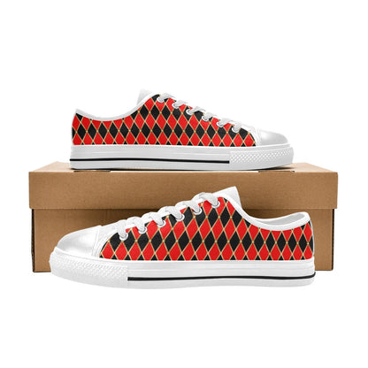 Harlequin Print Design LKS401 Women's White Low Top Shoes