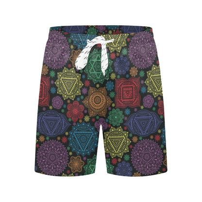 Chakra Mandala Print Pattern Men's Swim Trunks Beach Shorts