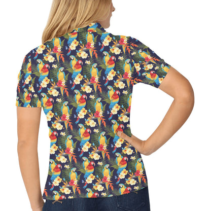 Parrot Themed Design Women's Polo Shirt