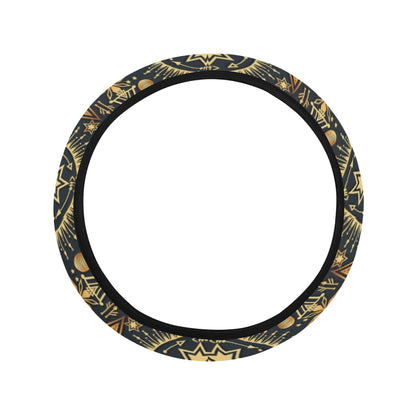 Sun Moon Print Design LKS308 Steering Wheel Cover with Elastic Edge