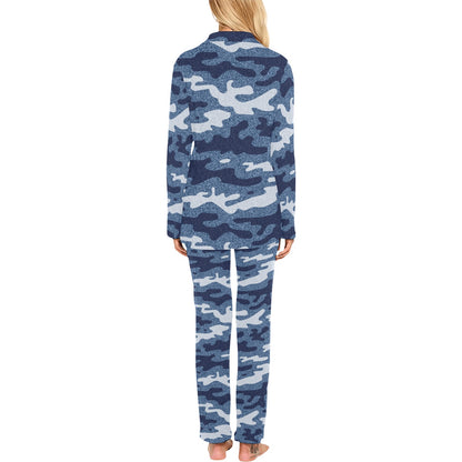 Jean Camouflage Pattern Print Design 05 Women's Long Pajama Set